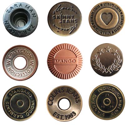 Jeans Button • Silver • Bronze • Nickel • Gold • Antique Brass